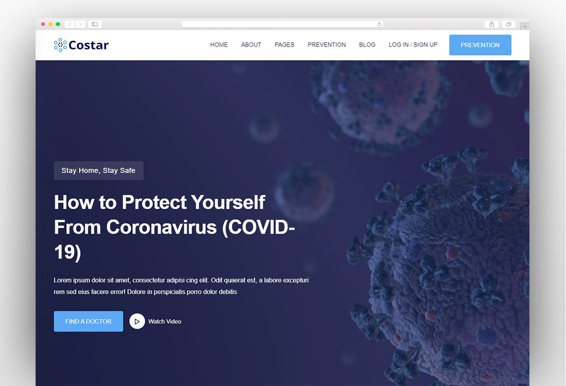 Costar - Vue JS Coronavirus Medical Prevention Template