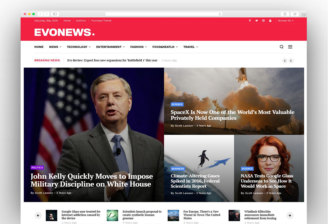 Evonews - News/Magazine WordPress Theme