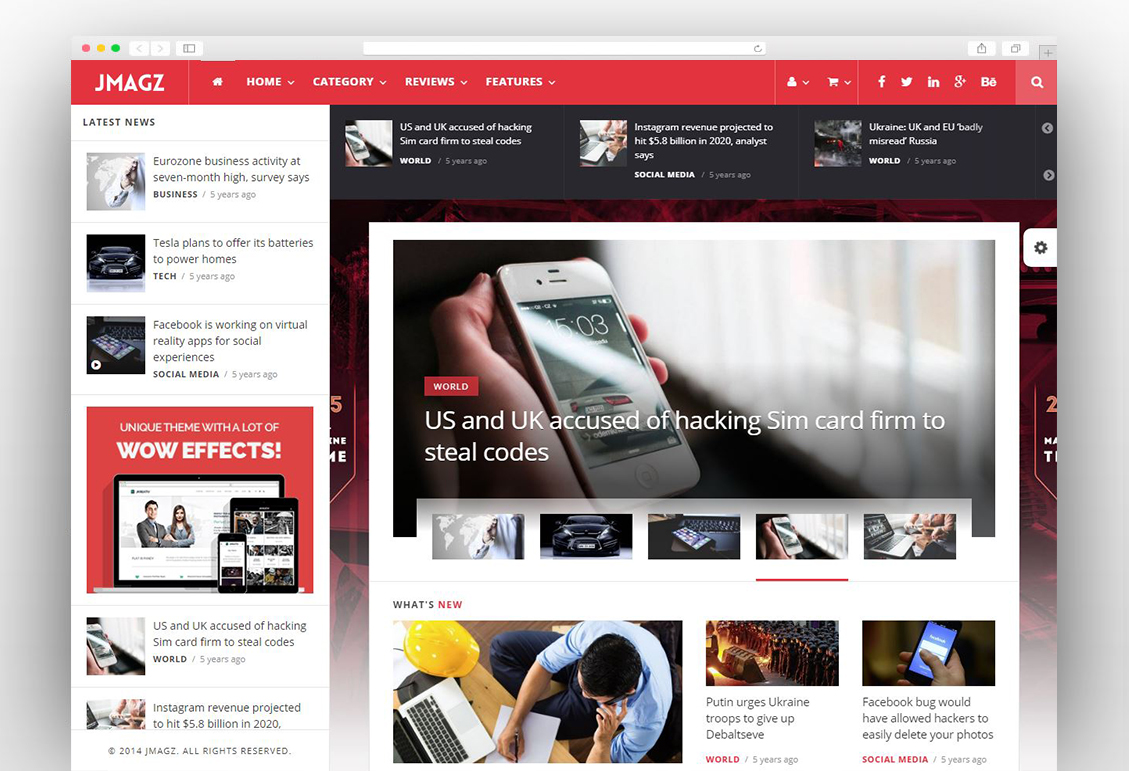 JMagz - Tech News Review Magazine WordPress Theme