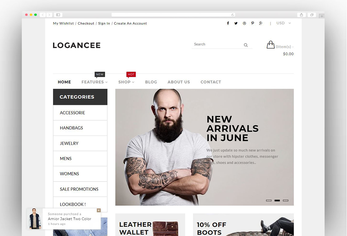 Logancee – Responsive Ecommerce Shopify Template