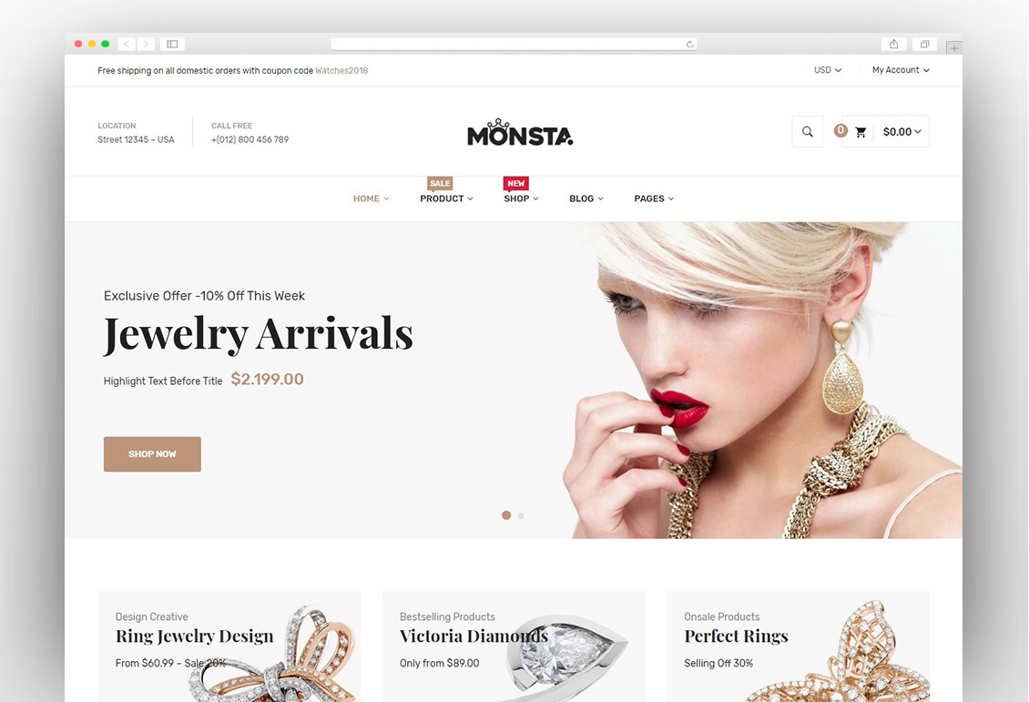 Monsta - Jewelry Shopify Theme