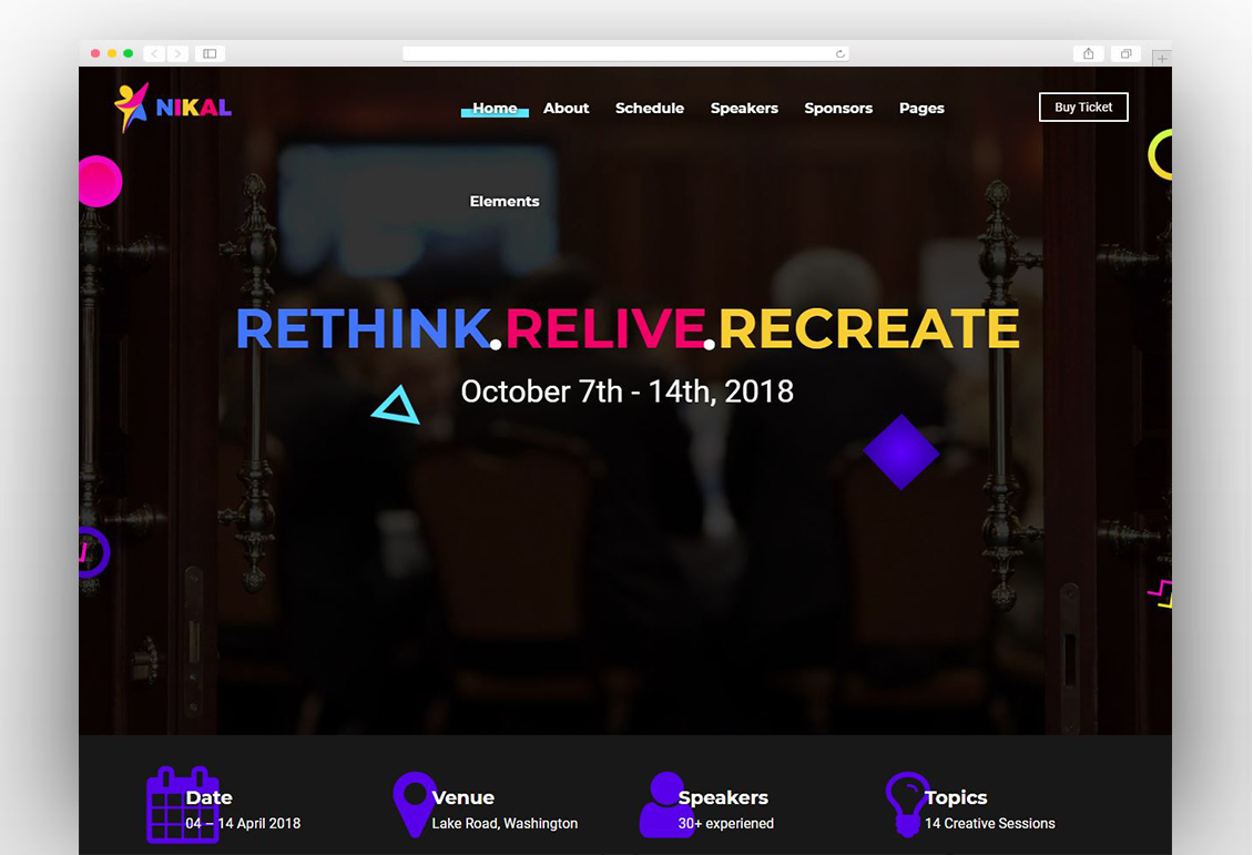 Nikal - Seminar Event Planner WordPress Theme