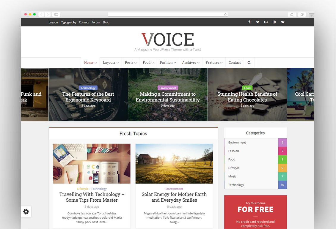 Voice - News Magazine WordPress Theme