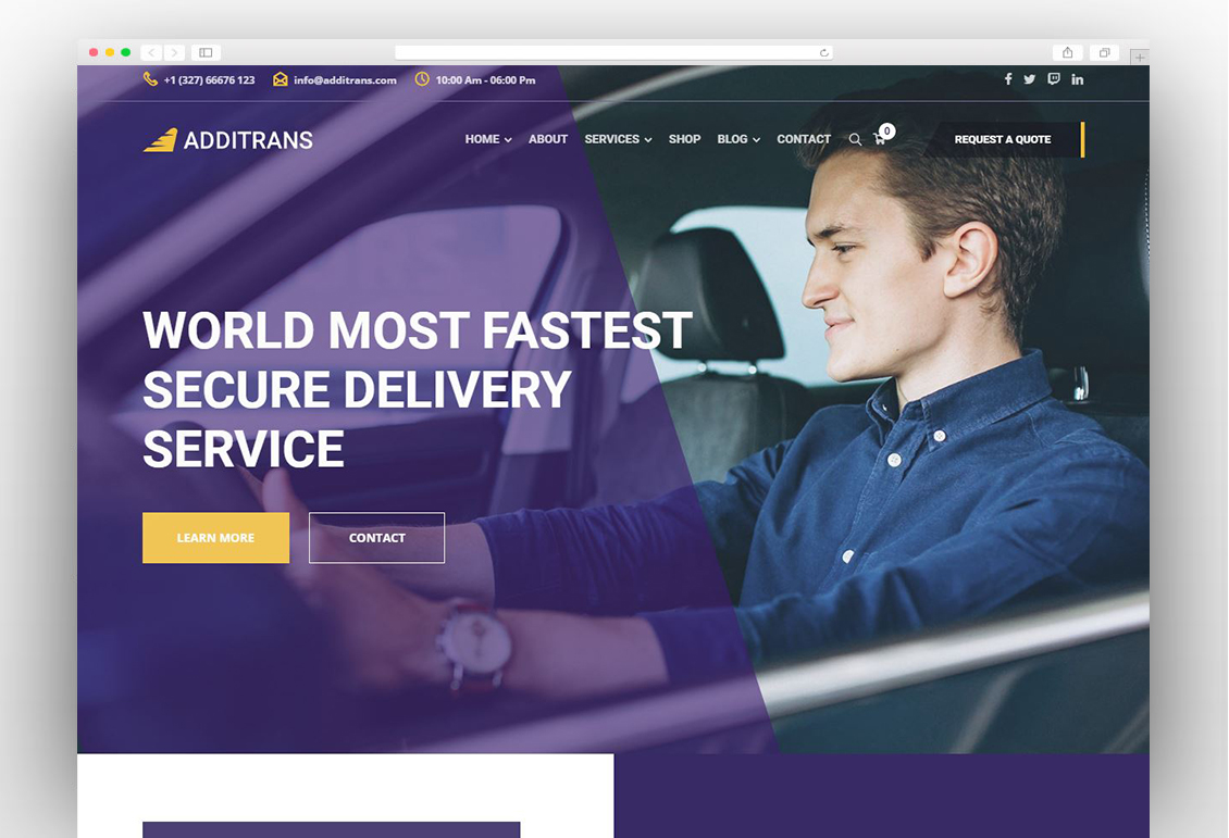 Additrans - Transport and Logistics WordPress Theme