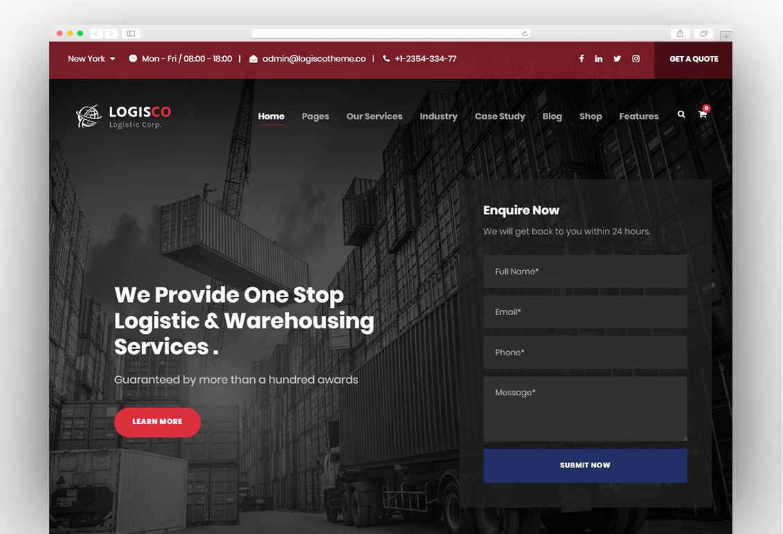 Logisco - Logistics & Transportation WordPress