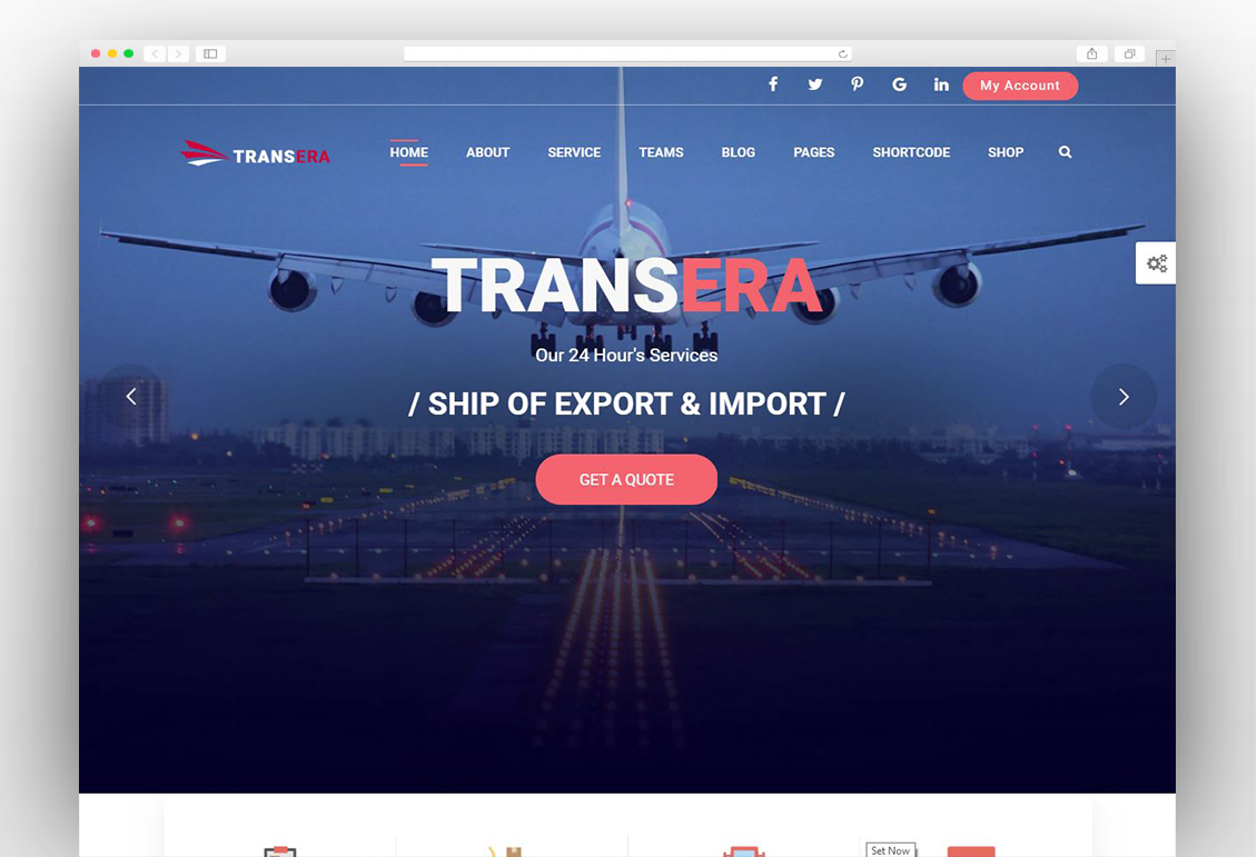 Logistics Transportation WordPress | Transera