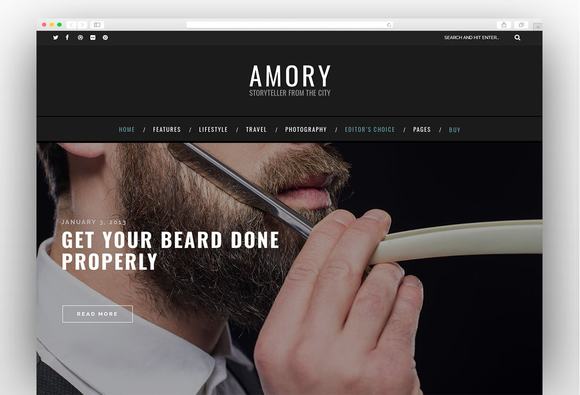 Amory - A Responsive WordPress Blog Theme