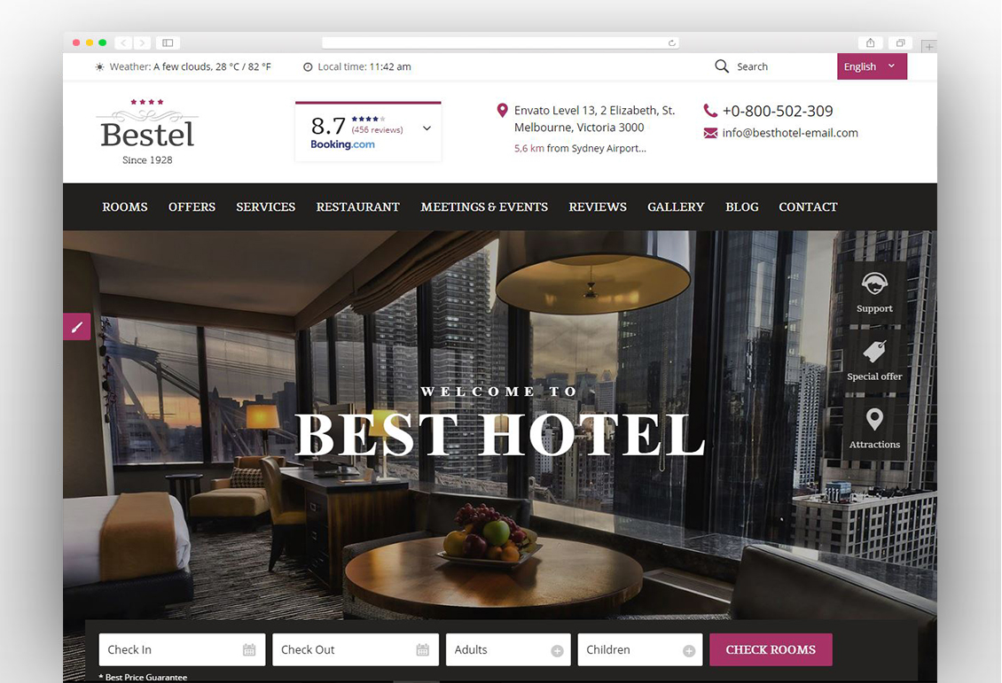 Bestel Hotel WordPress Theme