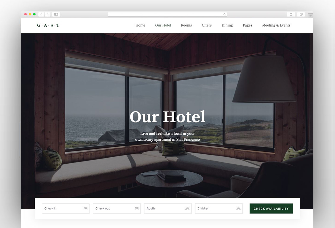 Gast - Hotel WordPress