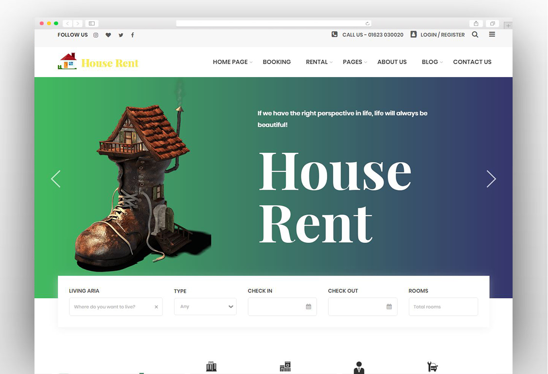HouseRent - Multi Concept Rental WordPress Theme