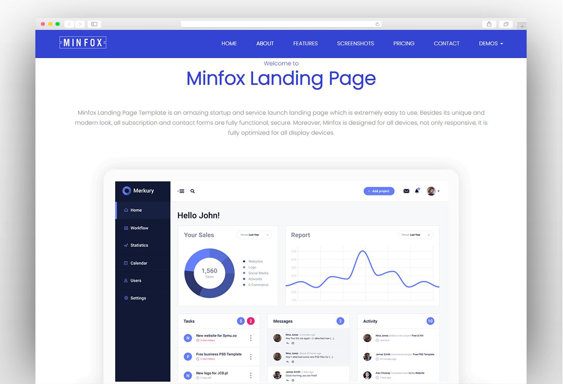 Landingpage for Software Marketing - Minfox