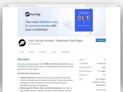 Live Chat by Formilla – Real-time Chat Plugin