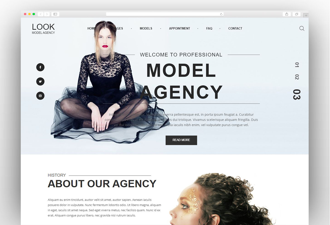 Look - fashion and model portfolio WordPress theme