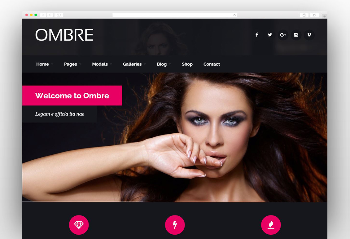 OMBRE - Model Agency Fashion WordPress Theme