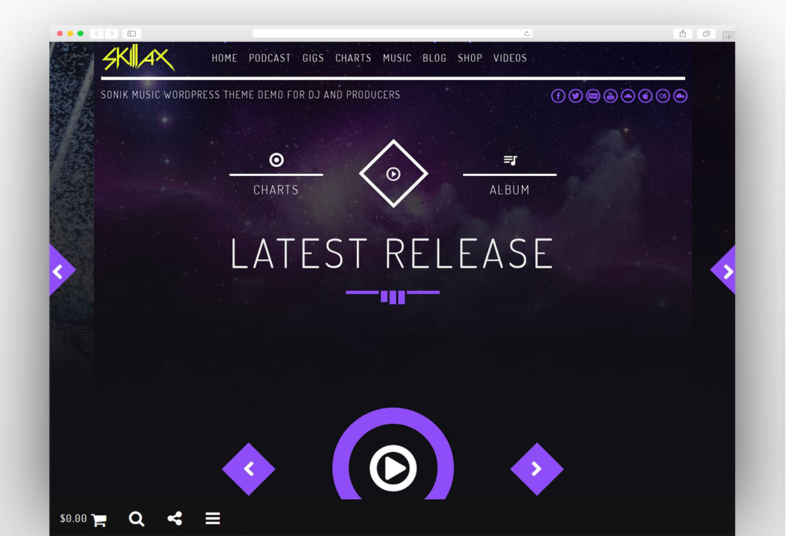 SONIK: Responsive Music Wordpress Theme for Bands, Djs, Radio Stations, Singers, Clubs and Labels