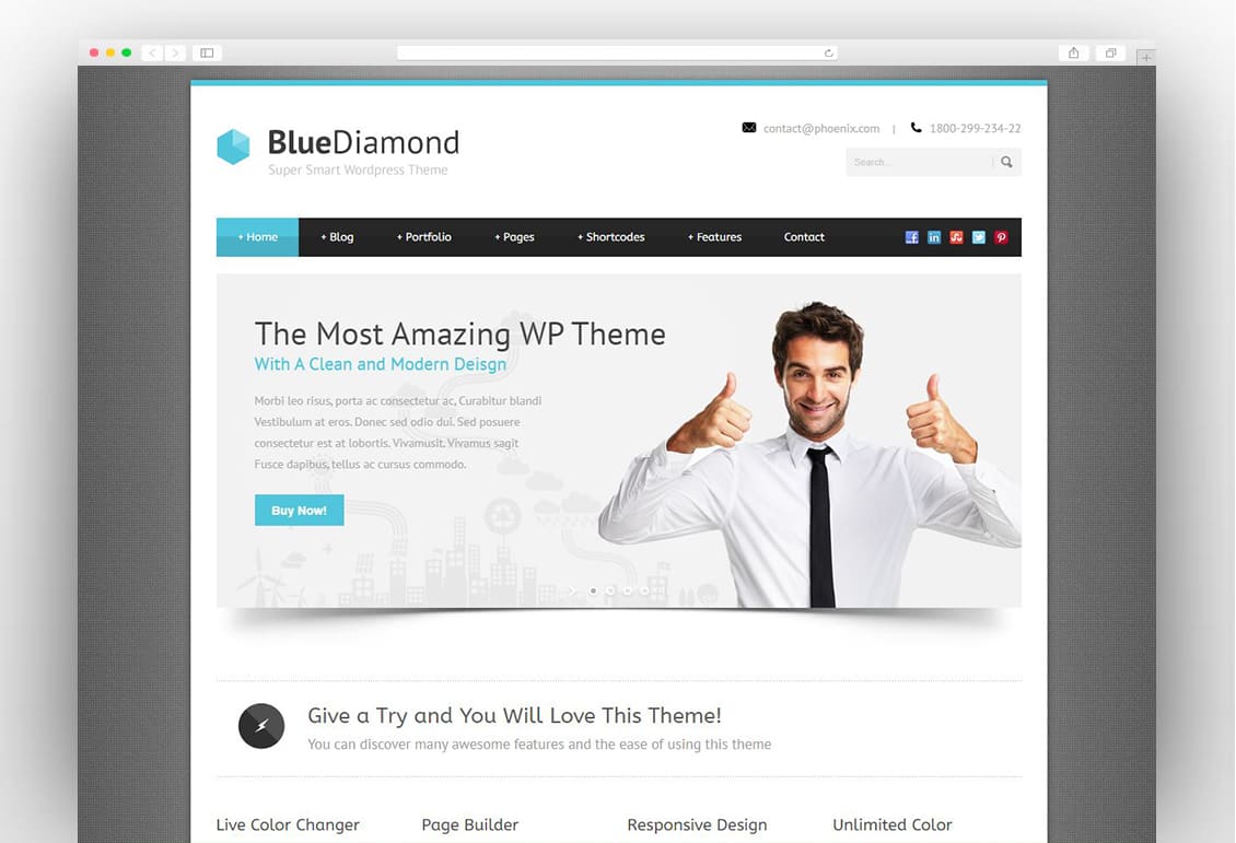 Blue Diamond - Responsive Corporate WP Theme