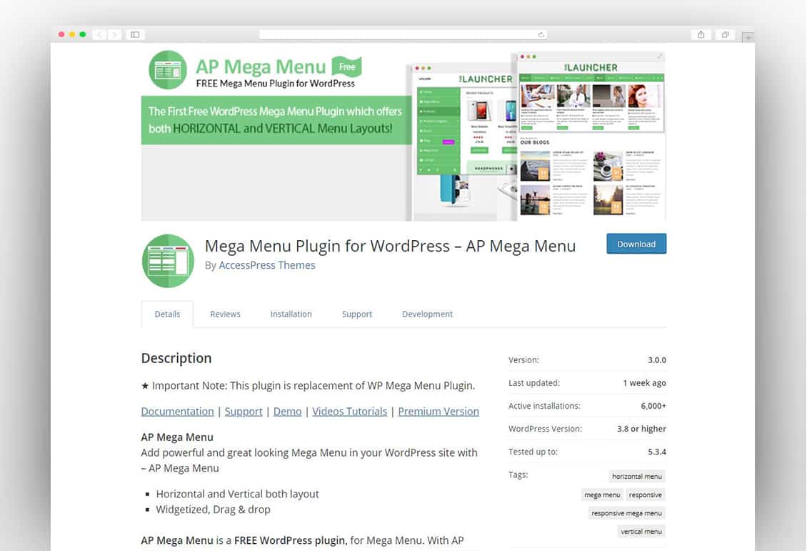 Mega Menu Plugin for WordPress – AP Mega Menu