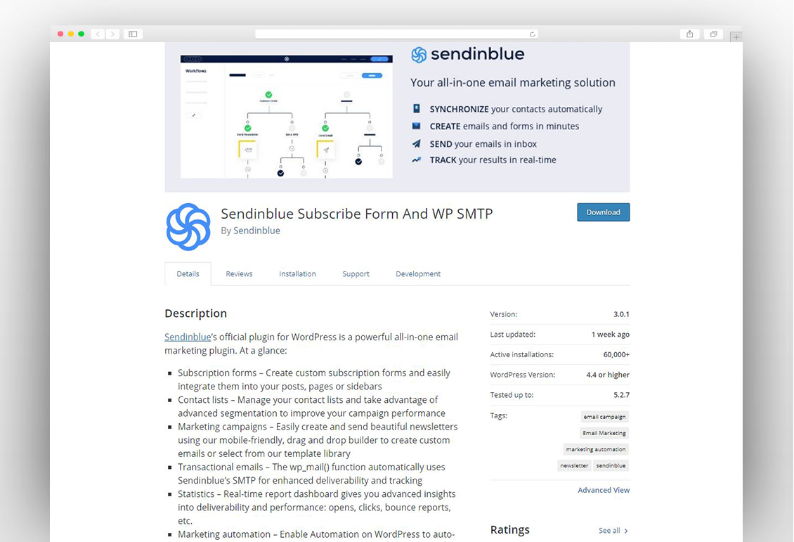 Newsletter, SMTP, Email marketing and Subscribe forms by Sendinblue