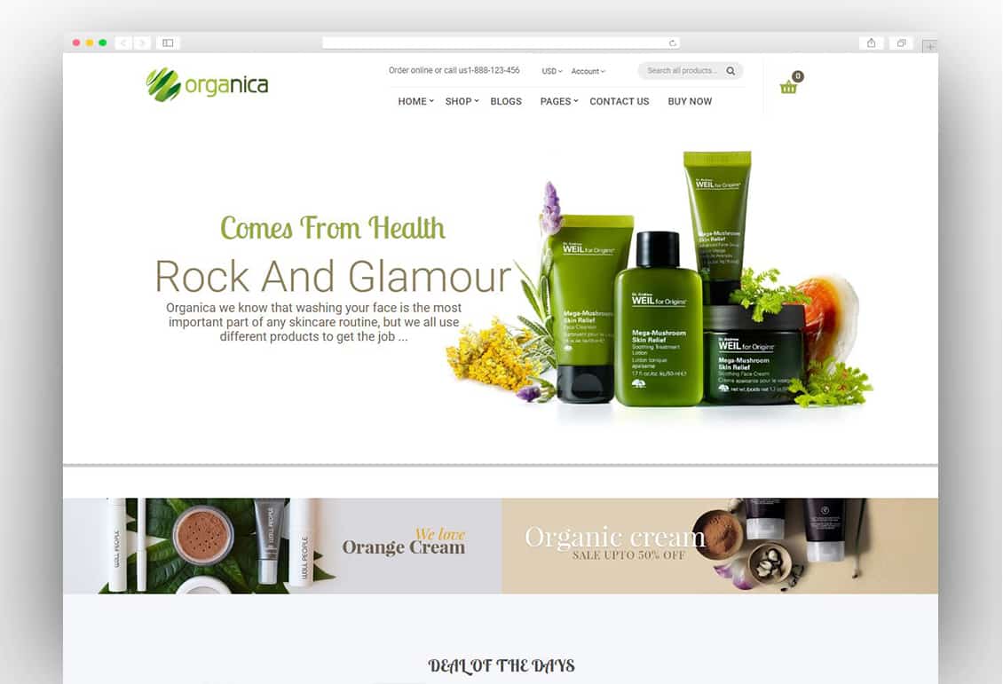 Organica - Cosmetic, Food, Organic, Beauty Shopify Theme - Sections Ready