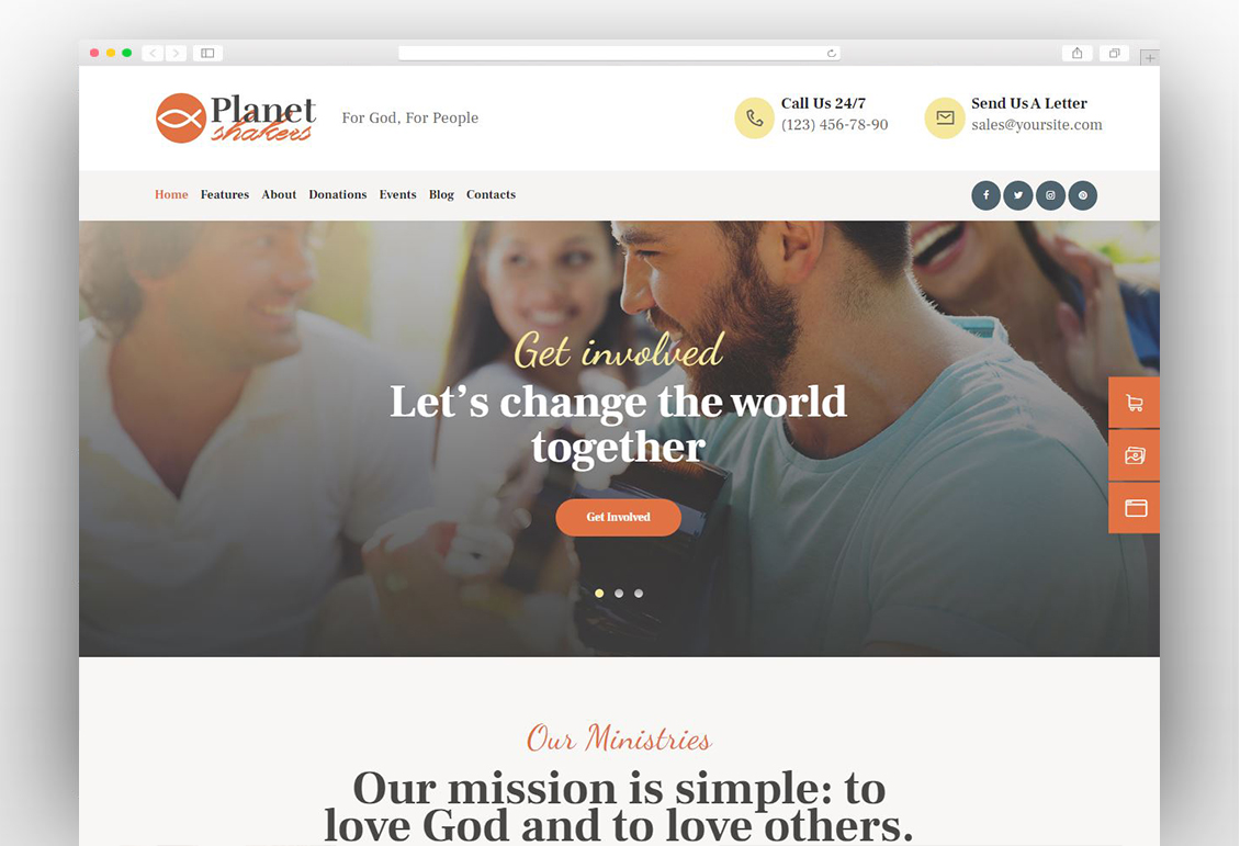 Planet Shakers | Church & Religion WordPress Theme