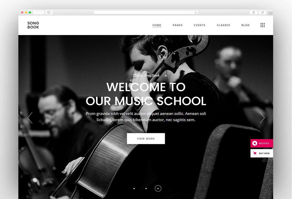 SongBook - Music School WordPress Theme