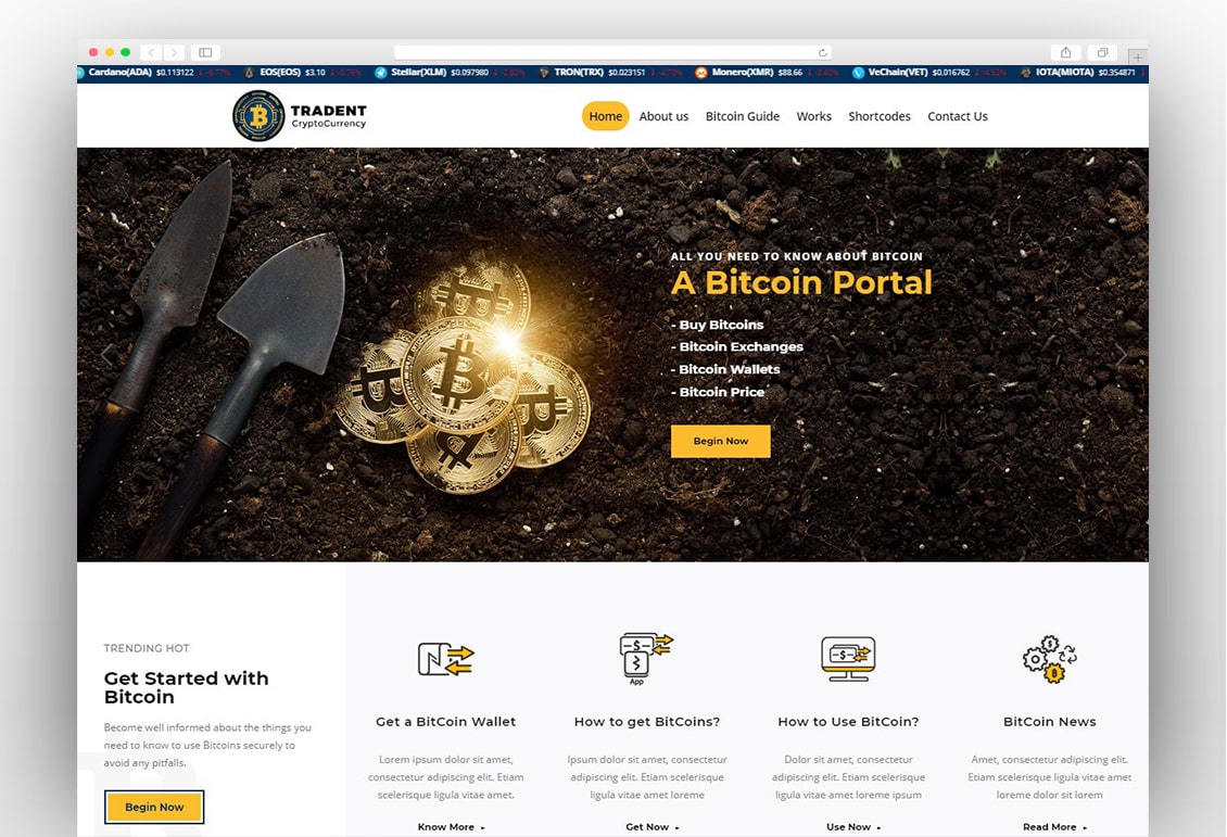 Tradent - Cryptocurrency, Bitcoin WordPress Theme