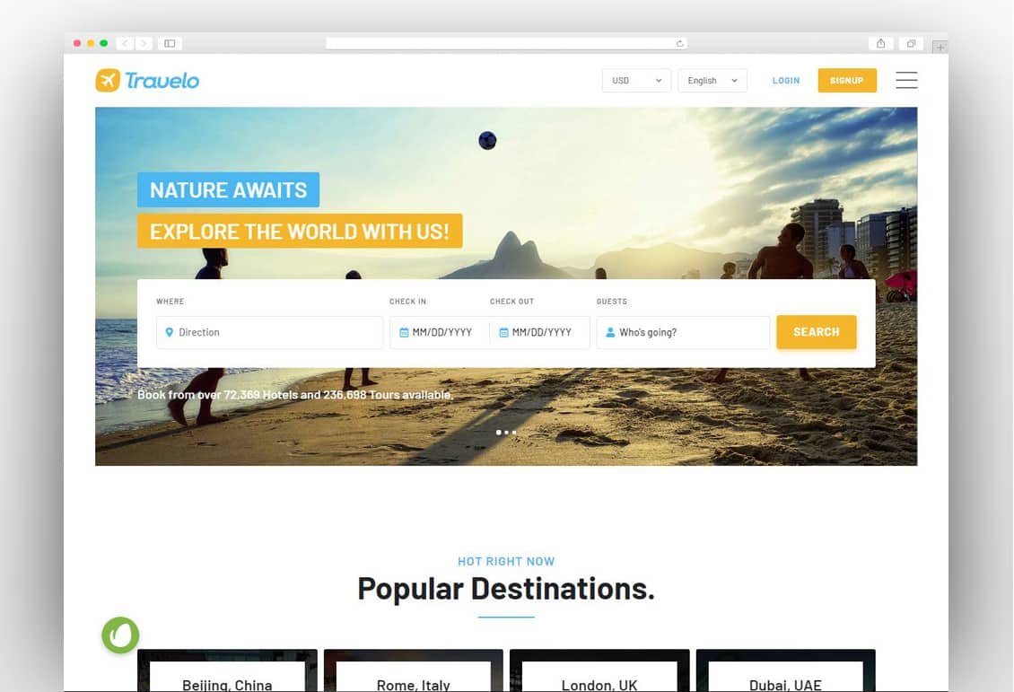 Travelo -¬ Travel/Tour Booking Responsive WordPress Theme