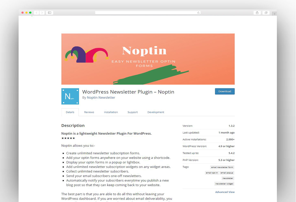 WordPress Newsletter Plugin – Noptin
