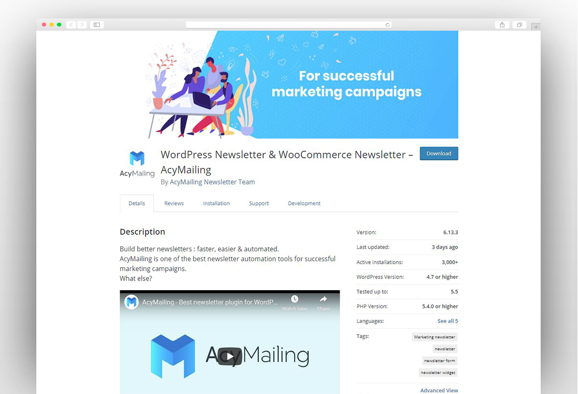 WordPress Newsletter & WooCommerce Newsletter – AcyMailing
