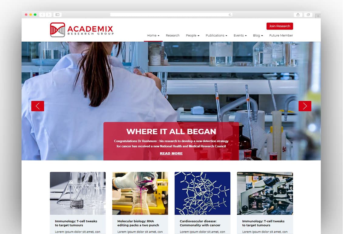 Academix - Multipurpose Education, Researcher and Professor WordPress Theme