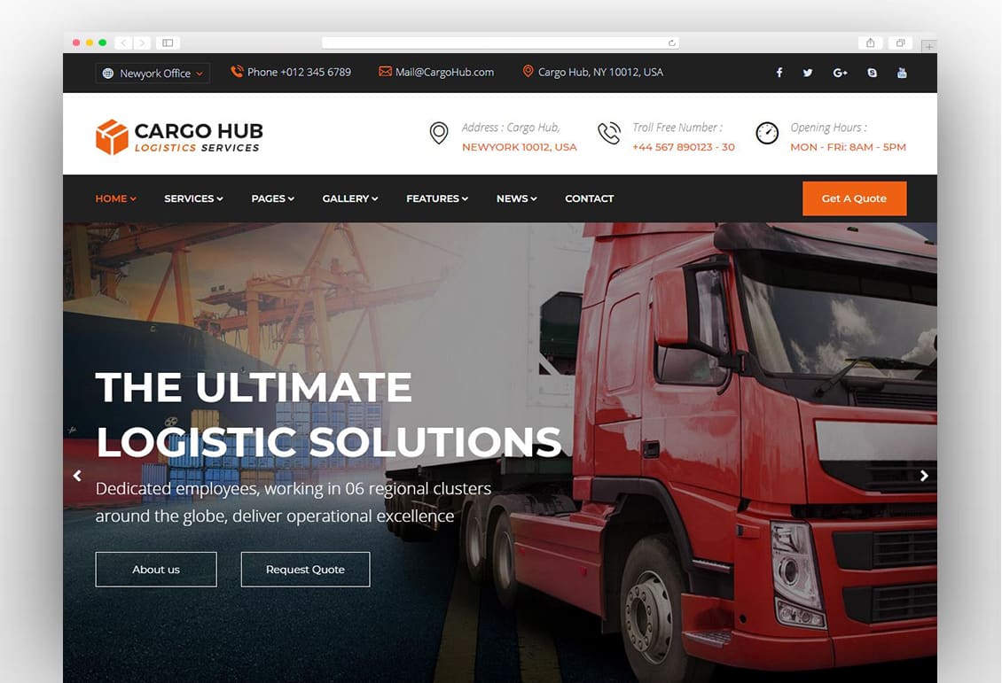Cargo HUB - Transportation and Logistics WordPress Theme