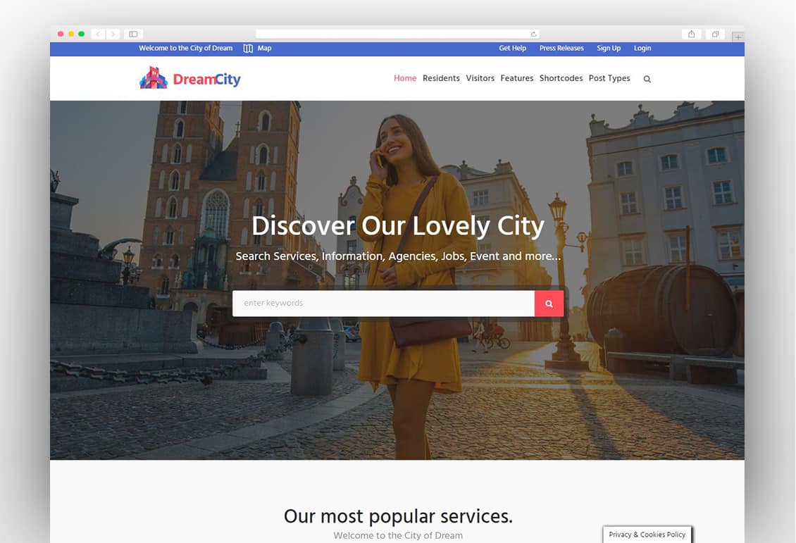 Dream City - Town Portal & Government Municipal WordPress Theme