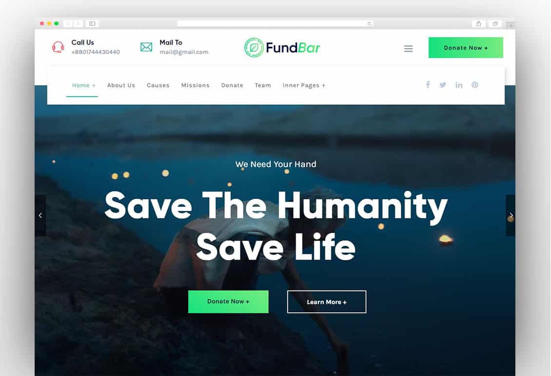FundBar - Fundraising Charity Theme