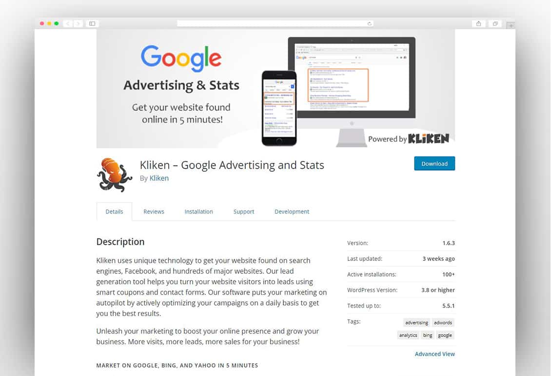 Kliken – Google Advertising and Stats