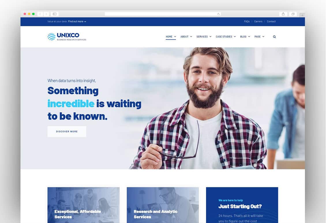 Unixco - Business Research Services WordPress Theme