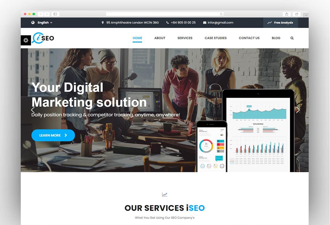 iSeo, Digital Marketing, Social Media HTML Template