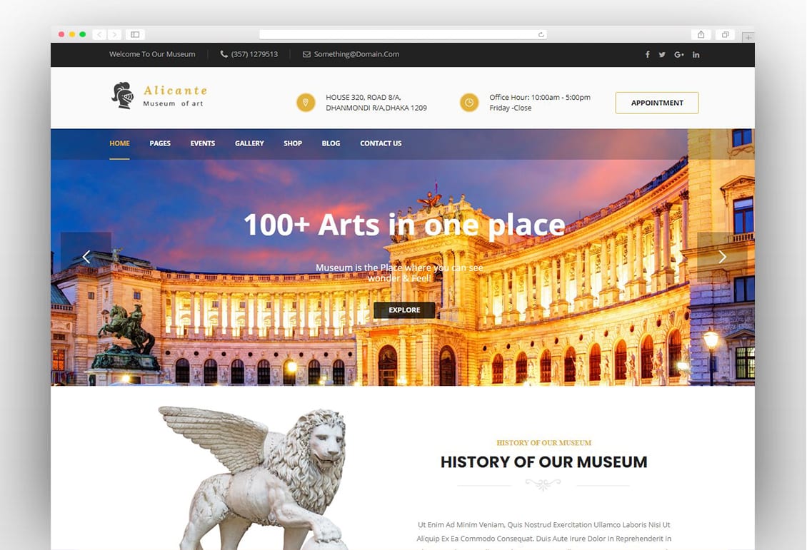 Alicante - Museum & Exhibition WordPress Theme
