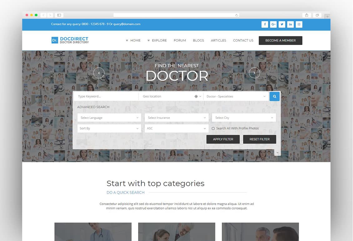 DocDirect - WordPress Theme for Doctors and Healthcare Directory