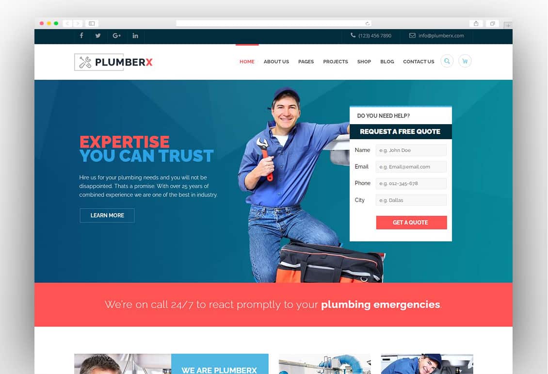 Plumber - Construction and Repairing WordPress Theme
