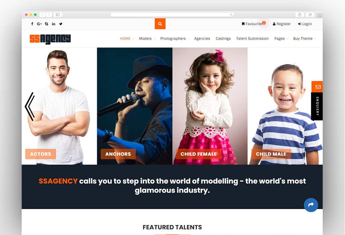 Ssagency - Fashion & Modeling World WordPress Theme