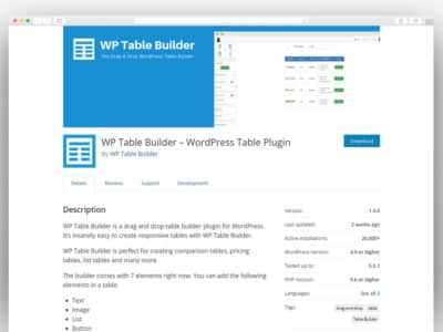 WP Table Builder – WordPress Table Plugin