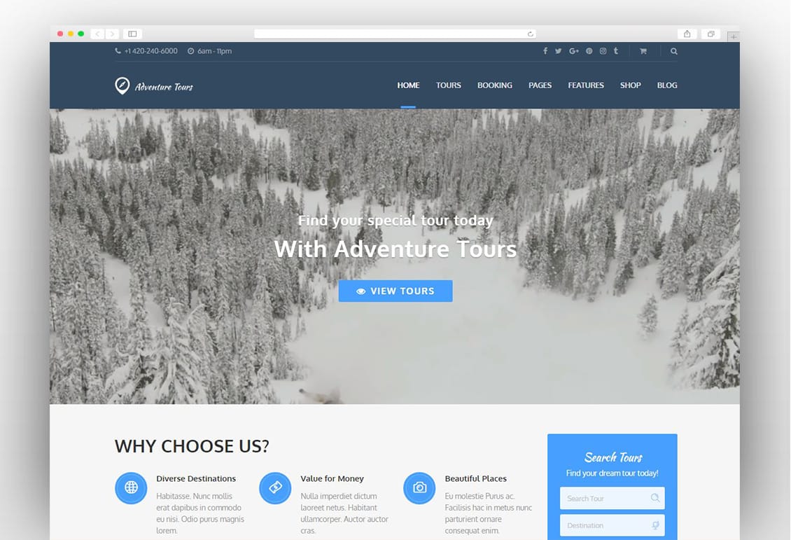 Adventure Tours - WordPress Tour/Travel Theme