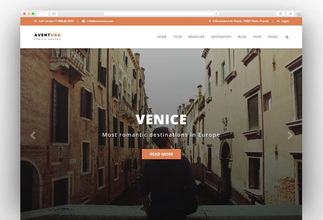 Aventura - Travel & Tour Booking System WordPress Theme