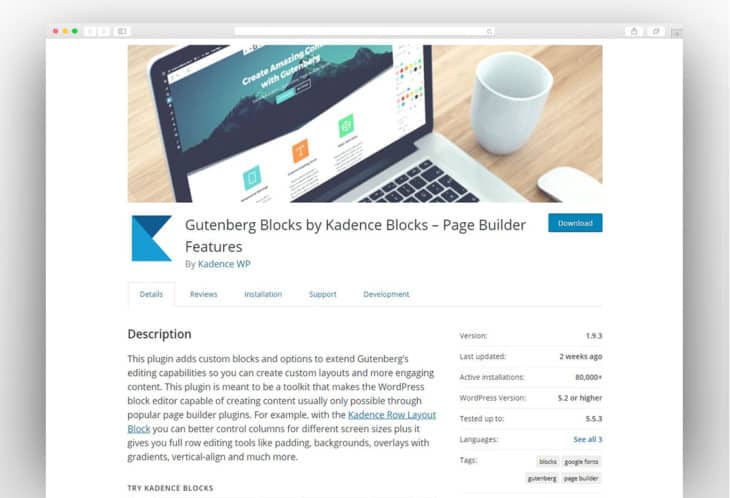 Gutenberg Blocks by Kadence Blocks – Page Builder Features