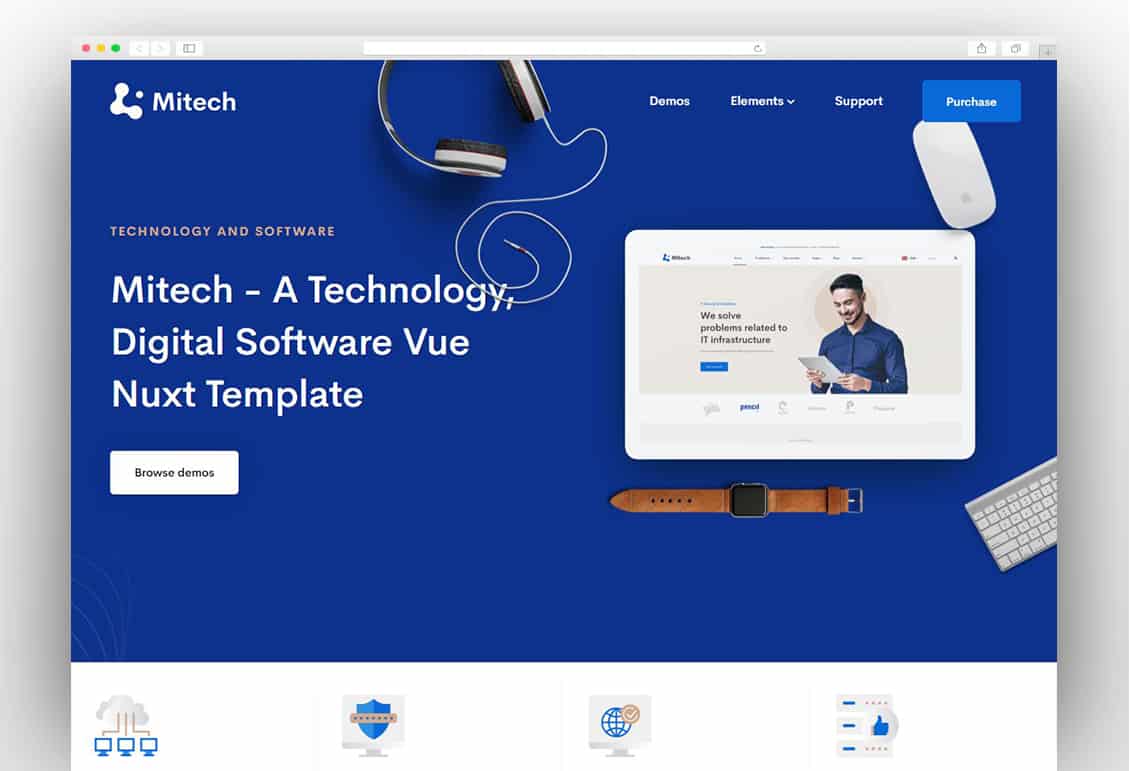 Mitech - Vue Nuxt JS Technology & Blog Template
