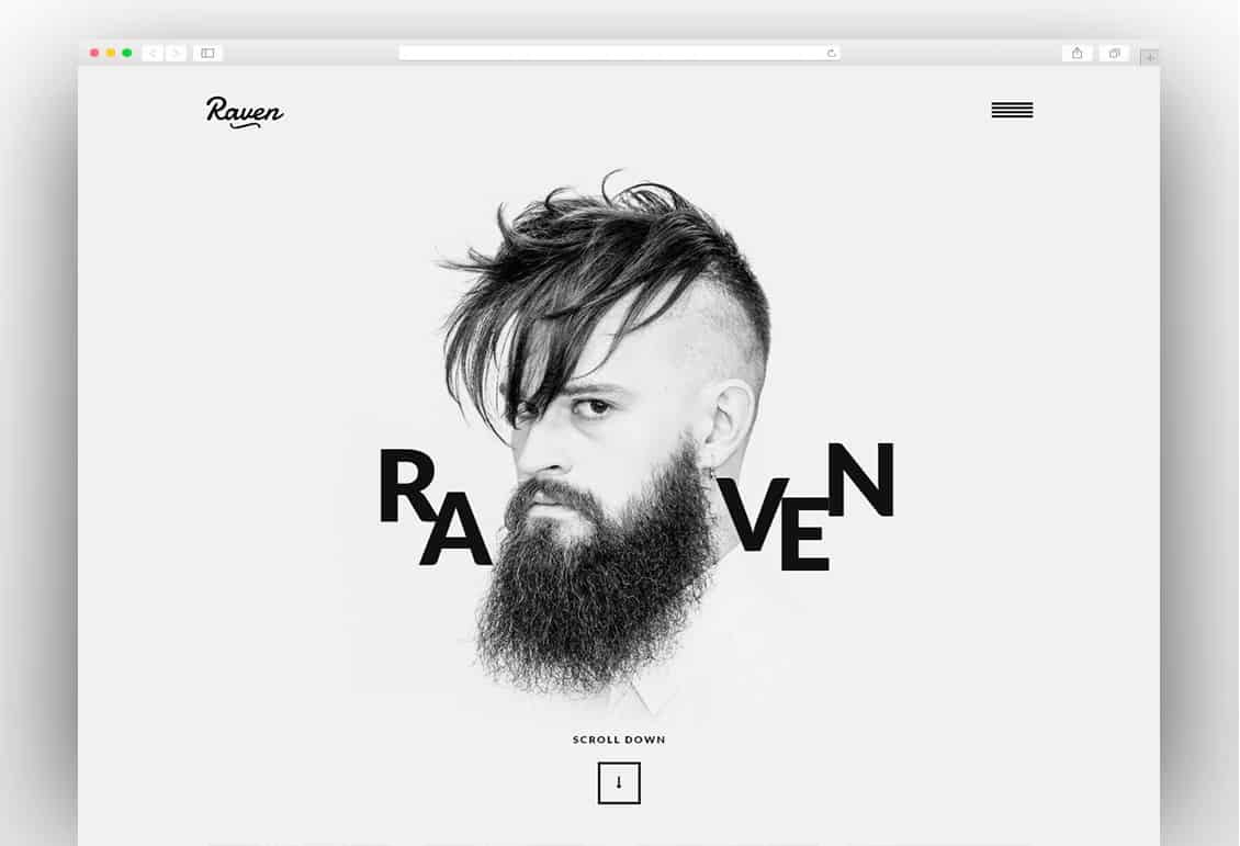 Raven - Creative Black White Minimal WordPress Theme