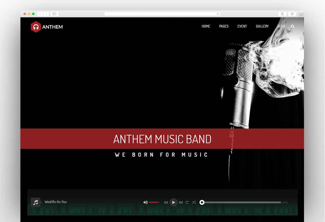 Anthem - Music Band Artist & Musical Event WordPress Theme