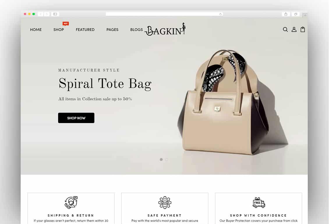 Bagkin- Handbags & Shopping Clothes Responsive Shopify Theme
