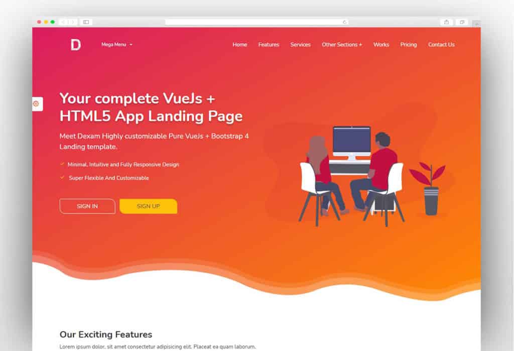 Dexam - Angular 10+ Bootstrap 4 Html SaaS, Startup & Product Landing Page