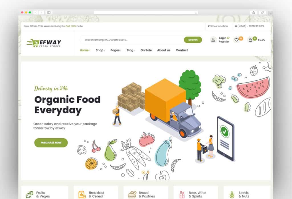 Food Store WooCommerce WordPress Theme - Efway